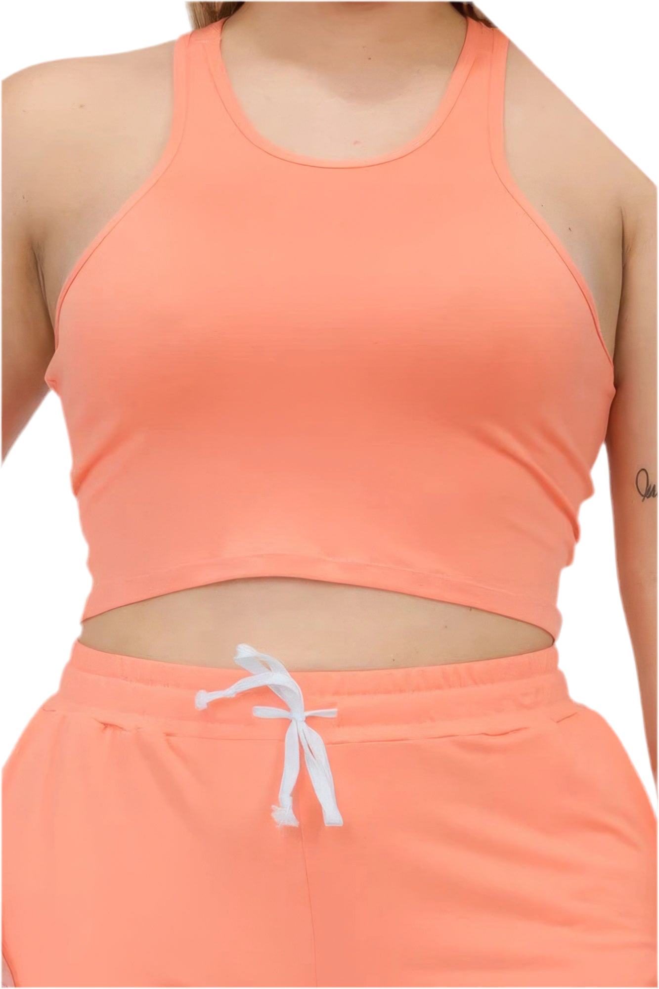 Crop Tank Top & Ruched Pants Set