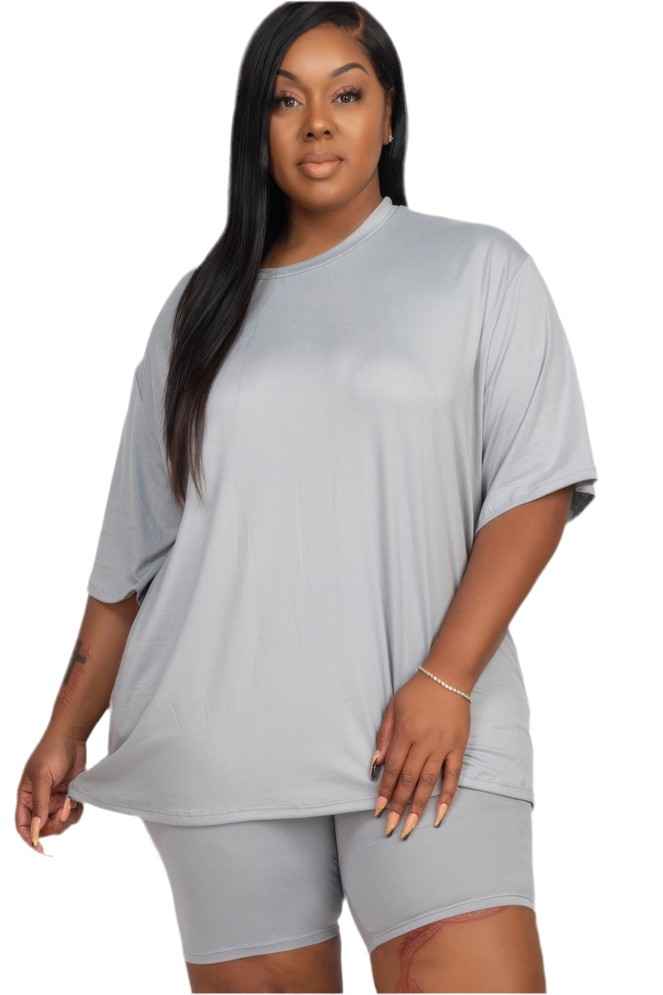 Loose Fit Top & Biker Shorts Set