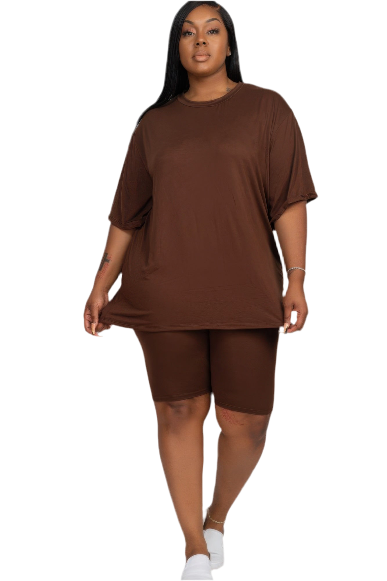 Loose Fit Top & Biker Shorts Set