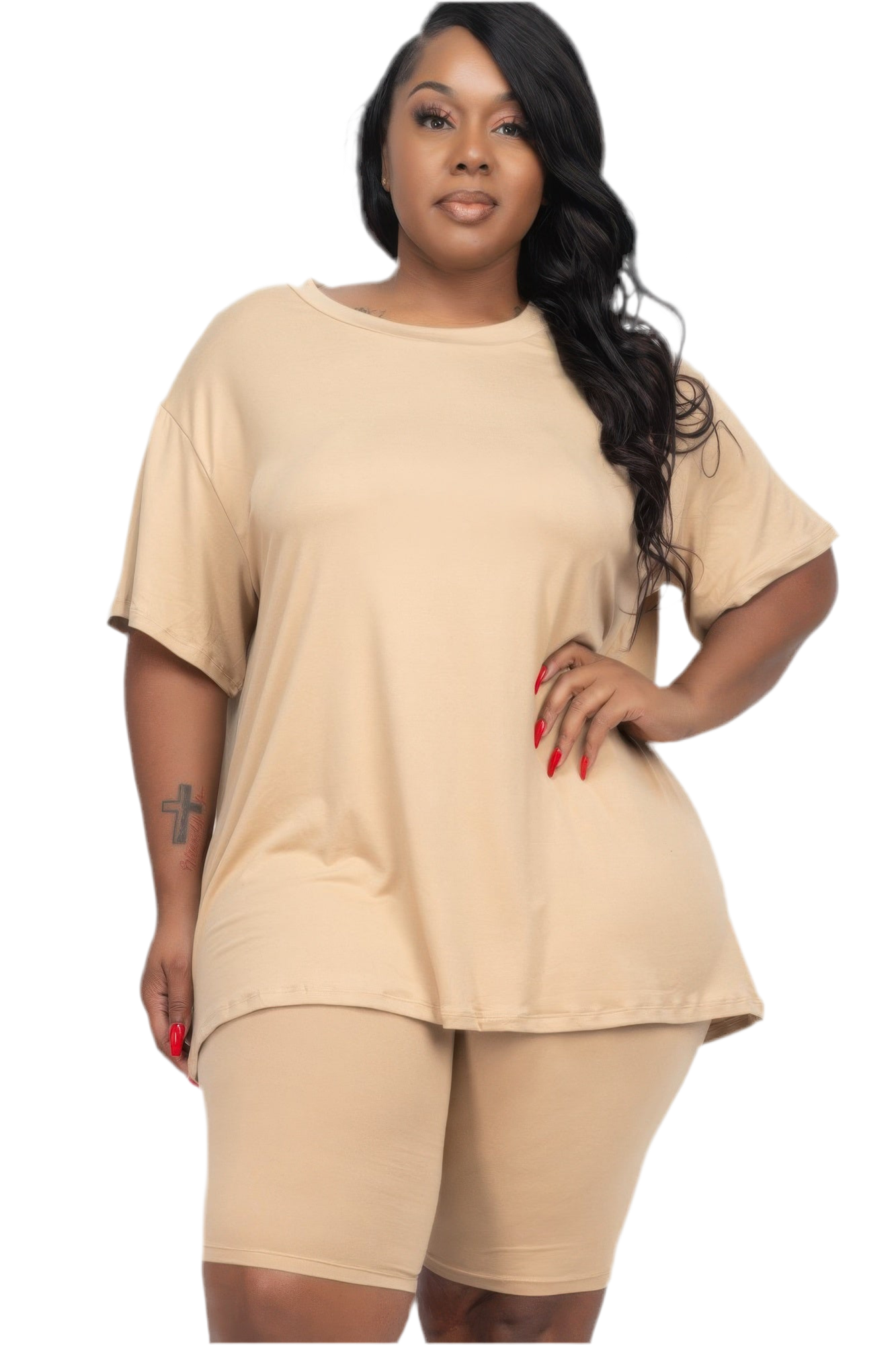 Loose Fit Top & Biker Shorts Set