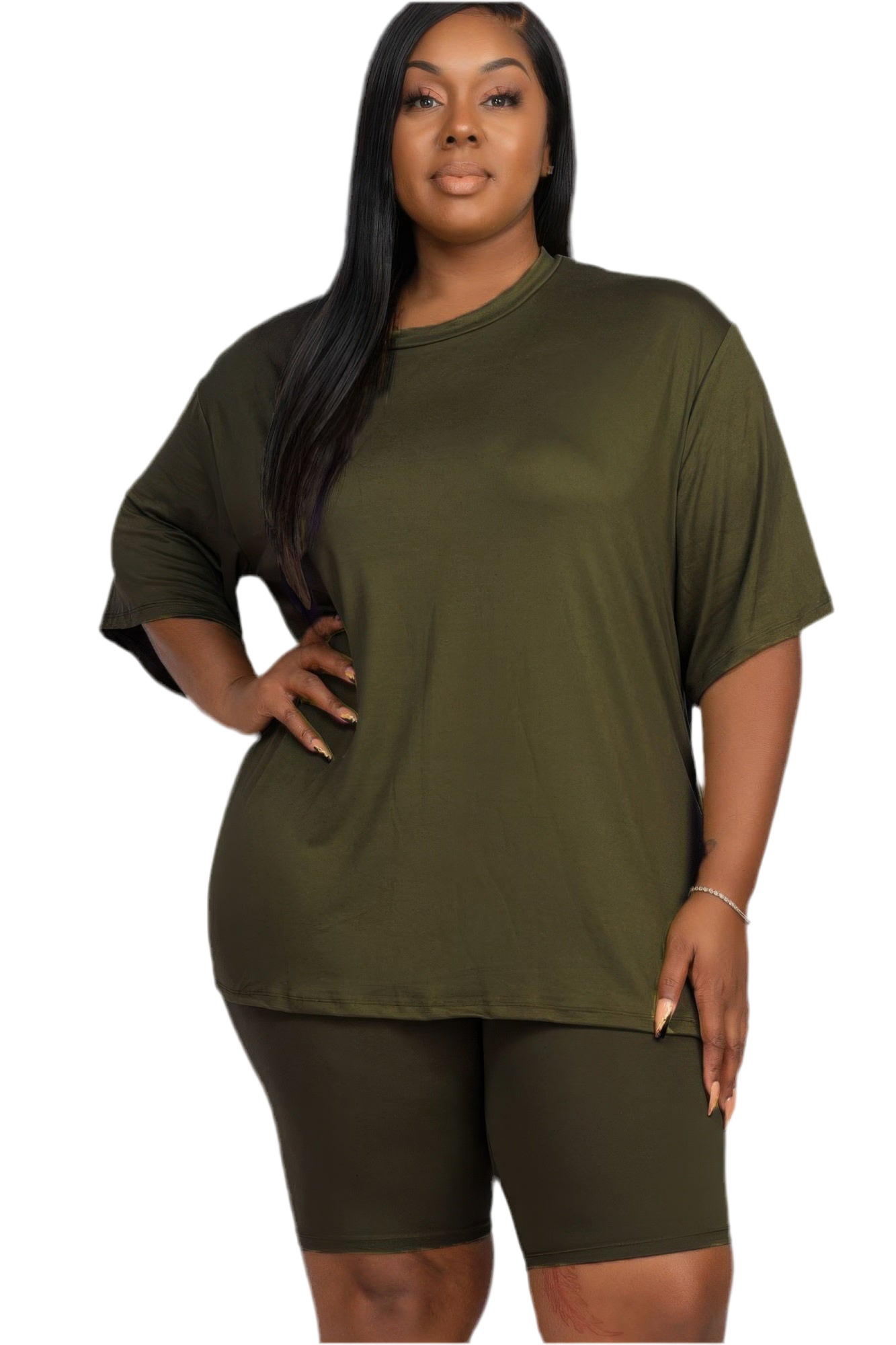 Loose Fit Top & Biker Shorts Set