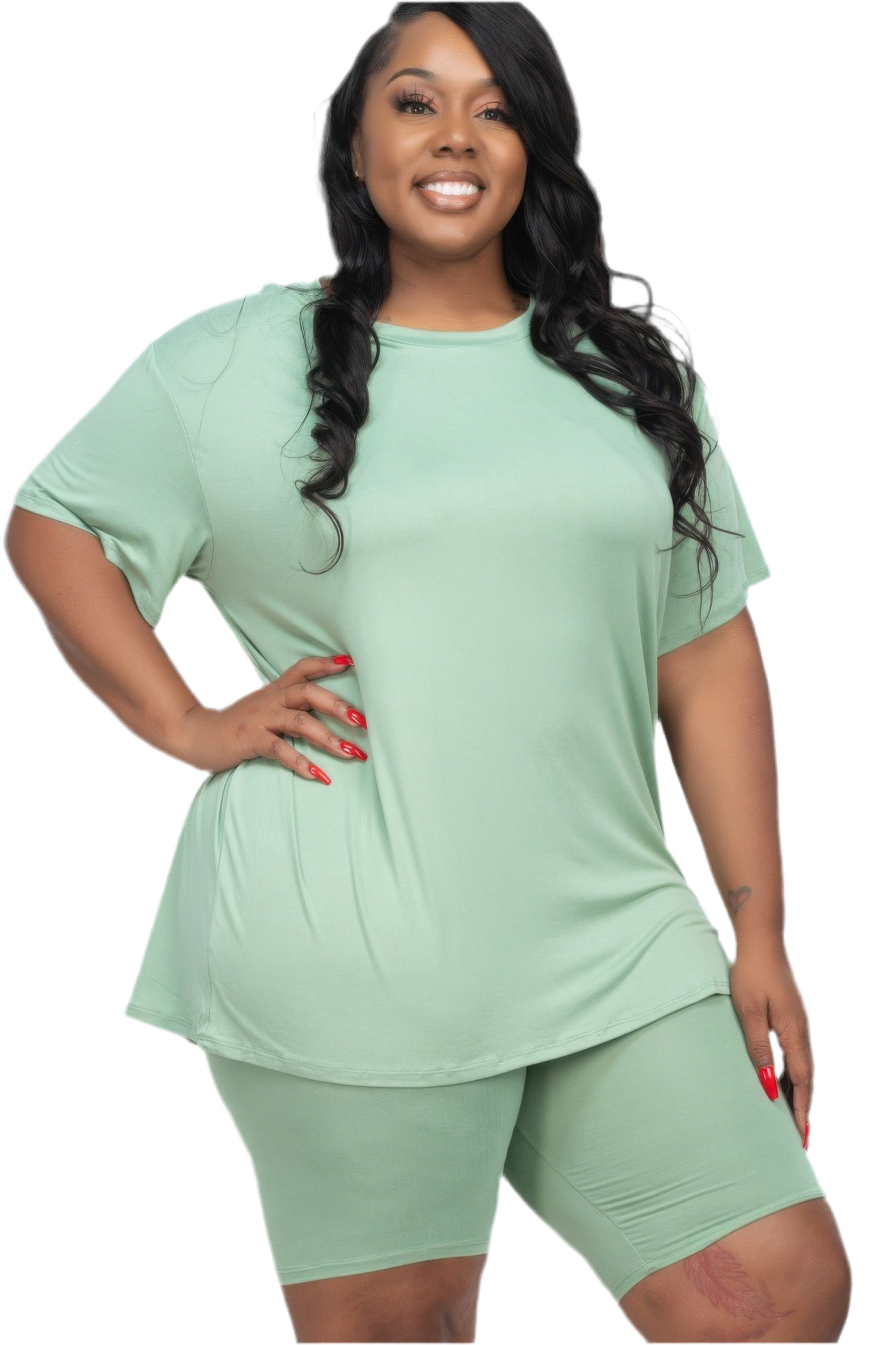 Loose Fit Top & Biker Shorts Set