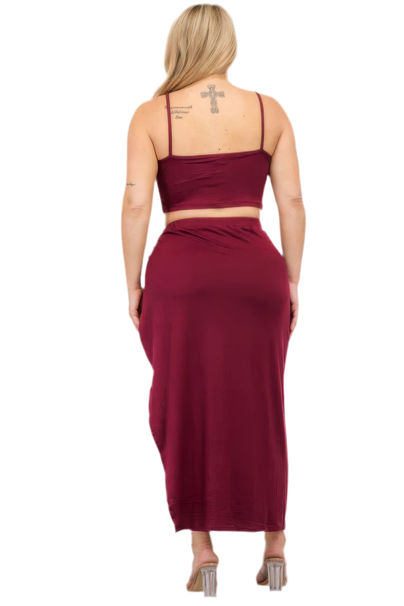 Crop Cami & Split Thigh Maxi Skirt Set