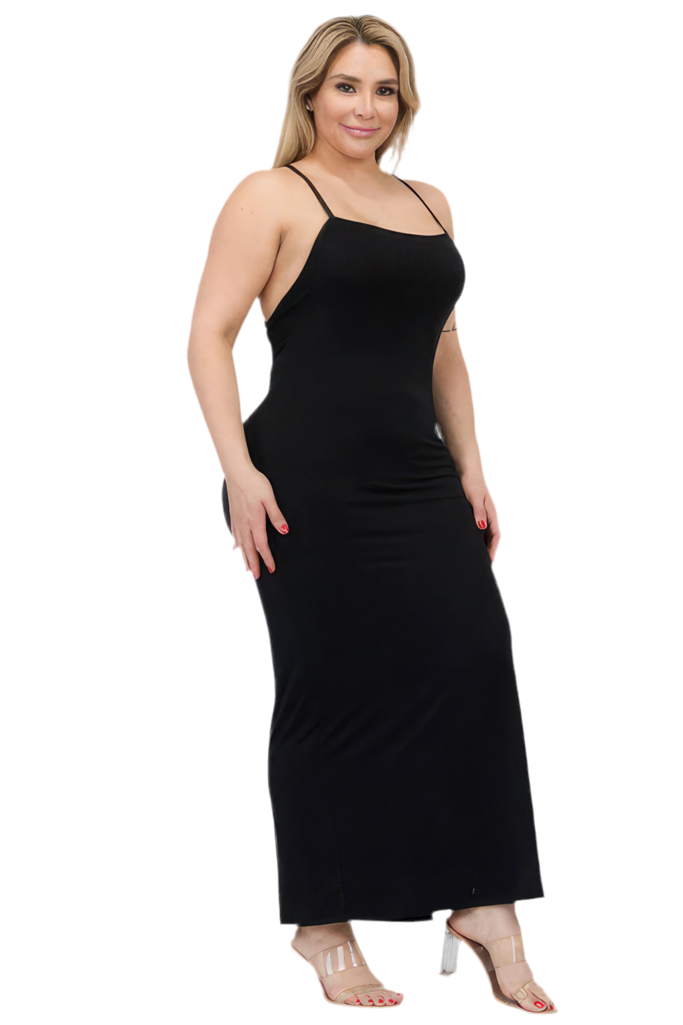 Crisscross Back Split Thigh Maxi Dress