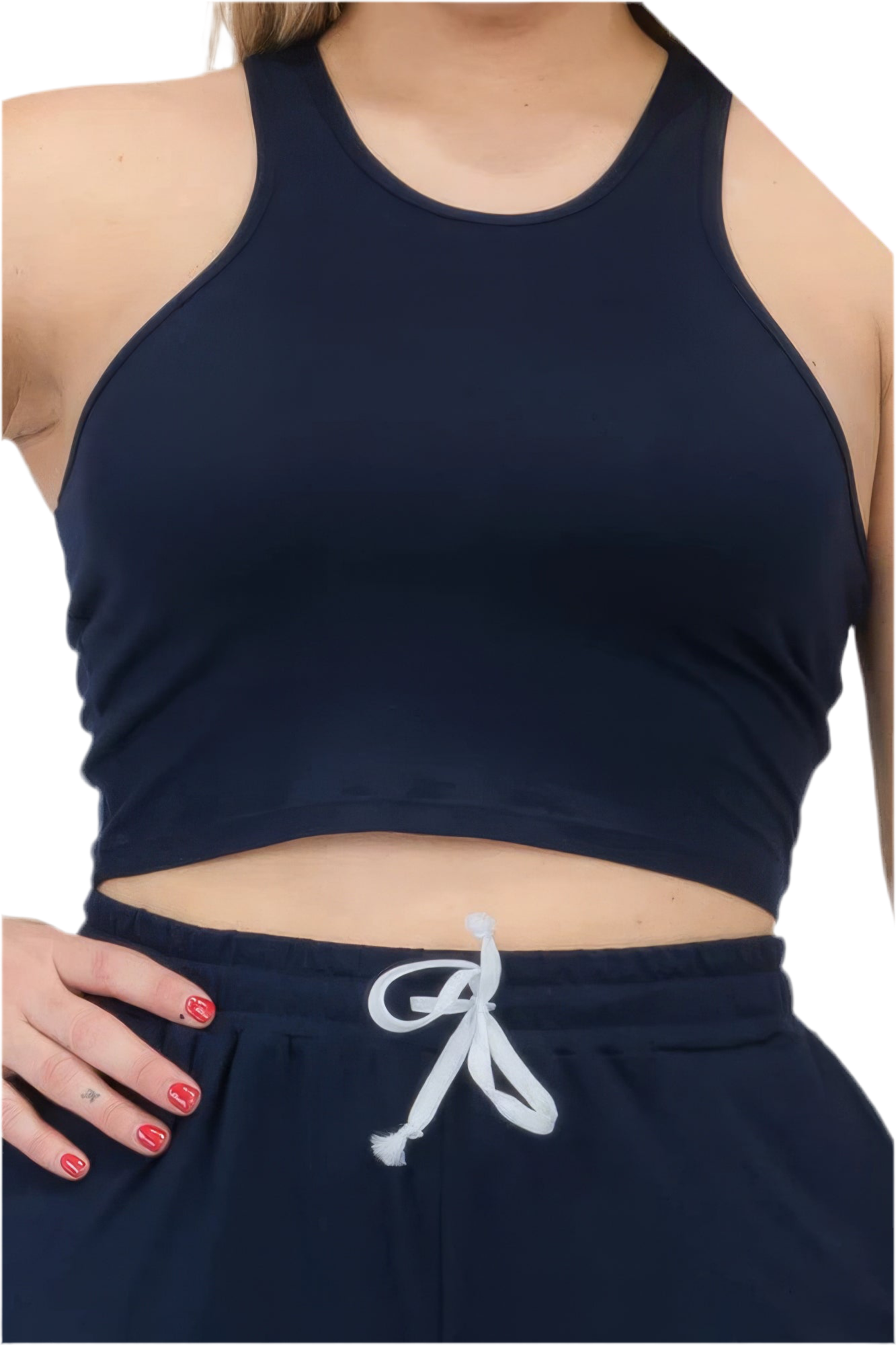 Crop Tank Top & Ruched Pants Set