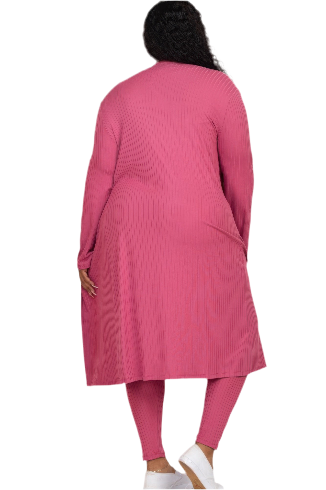 Ribbed Long Cardigan & Leggings Set