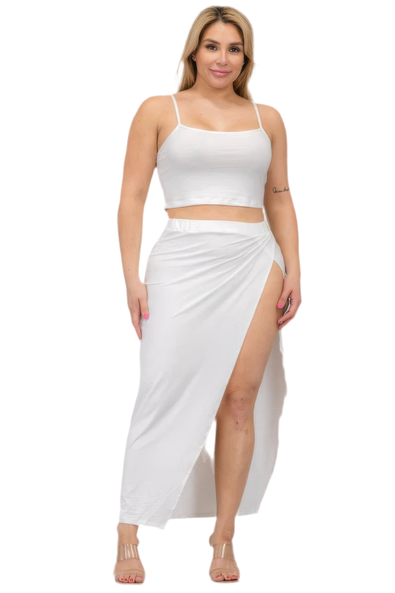 Crop Cami & Split Thigh Maxi Skirt Set