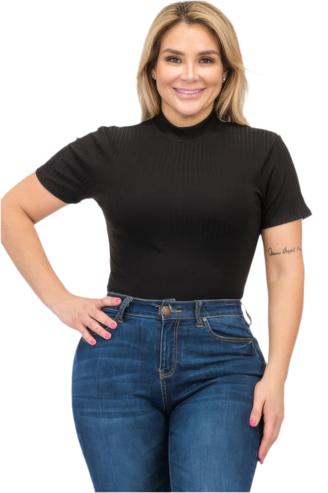 Ribbed Short Sleeve Bodysuit