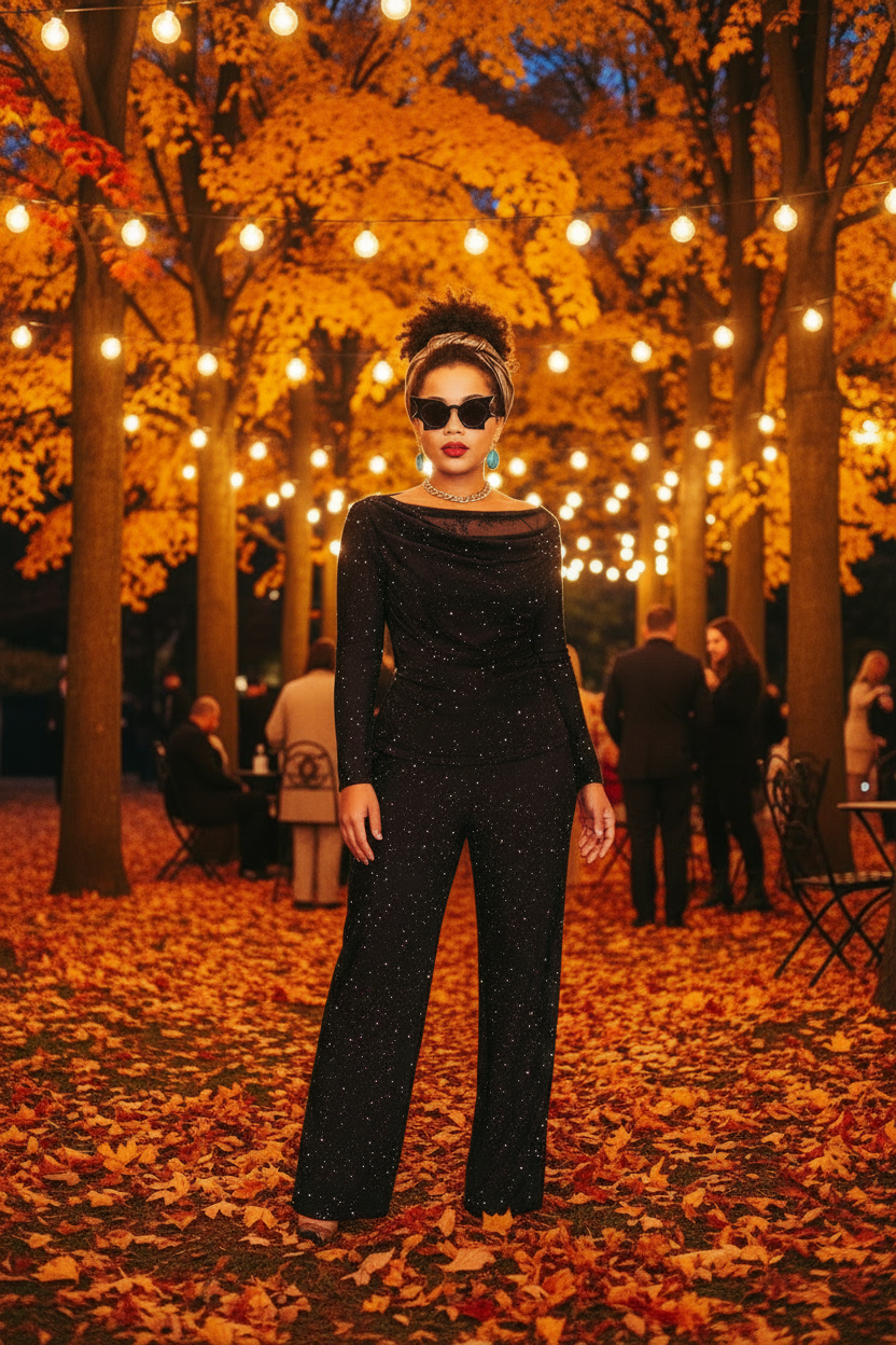 Glitter Outfit – No Purse – Fall String Lights