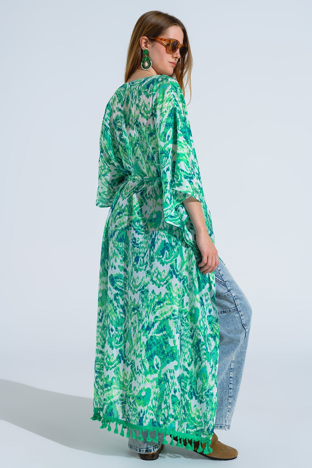 Long Kimono With Drawstring