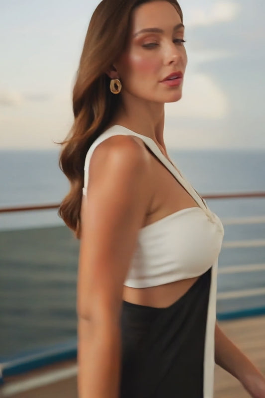 X Ribbon Open Jumpsuit